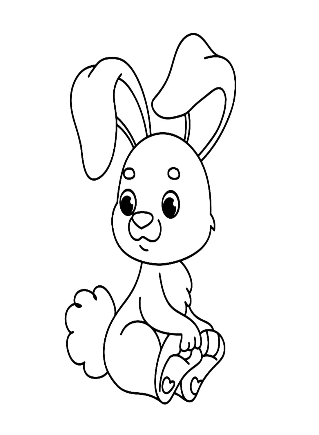 앉아있는 토끼 coloring page