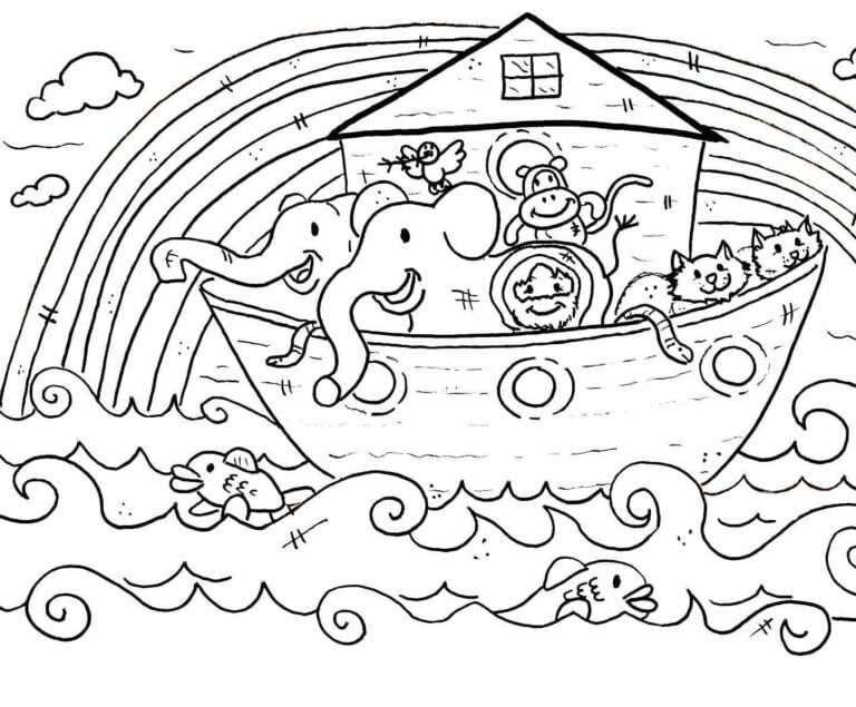 방주 안의 동물들 coloring page