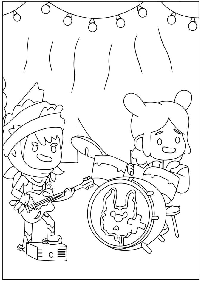 보카밴드 연주하기 coloring page