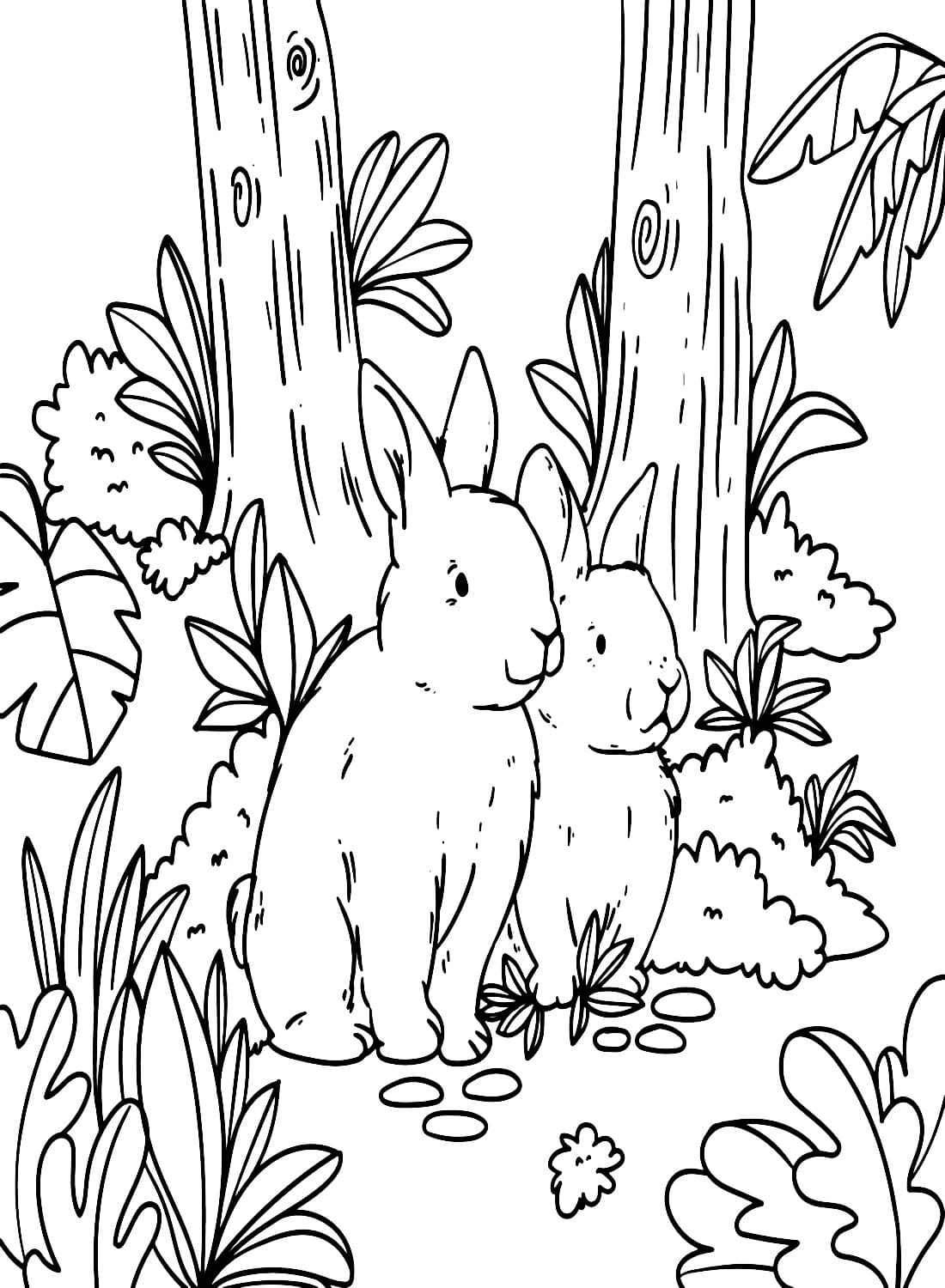 두마리 토끼 coloring page