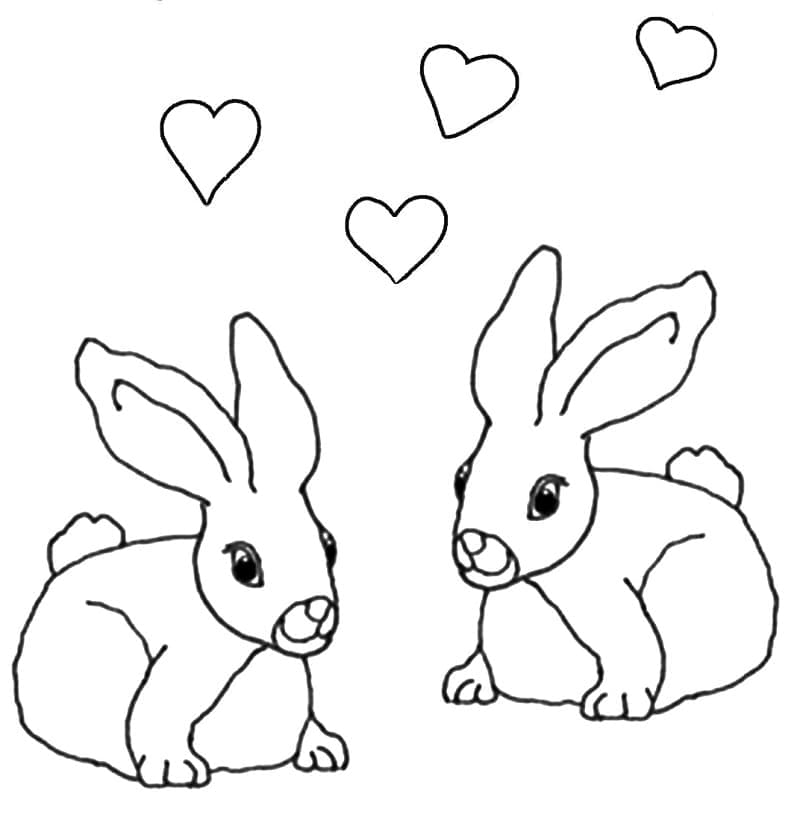 두마리 토끼를 사랑해요 coloring page