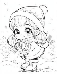 귀여운 기본 여자 그리기 coloring page