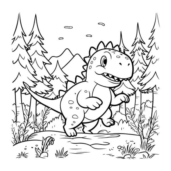 귀여운 공룡 무료 coloring page