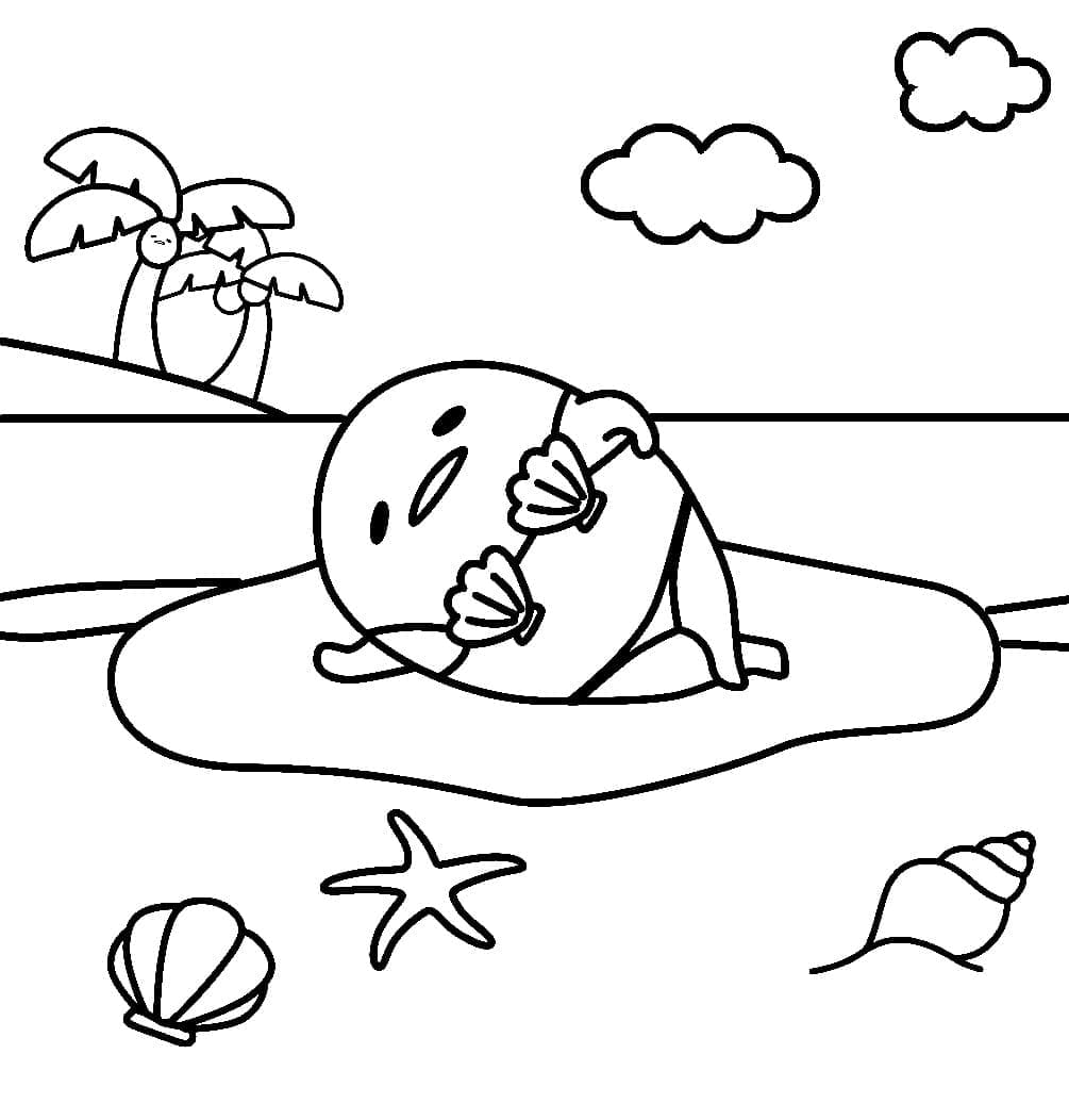 해변의 구데타마 coloring page