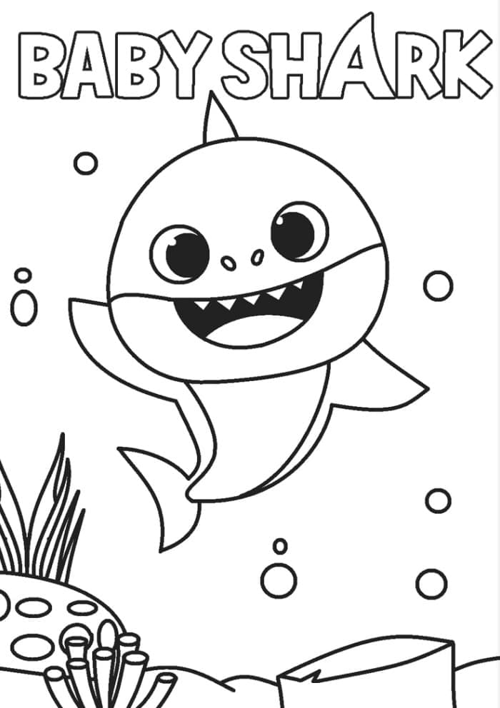 행복한 아기 상어 coloring page