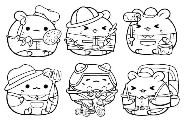 일러스트 귀여운 캐릭터 coloring page