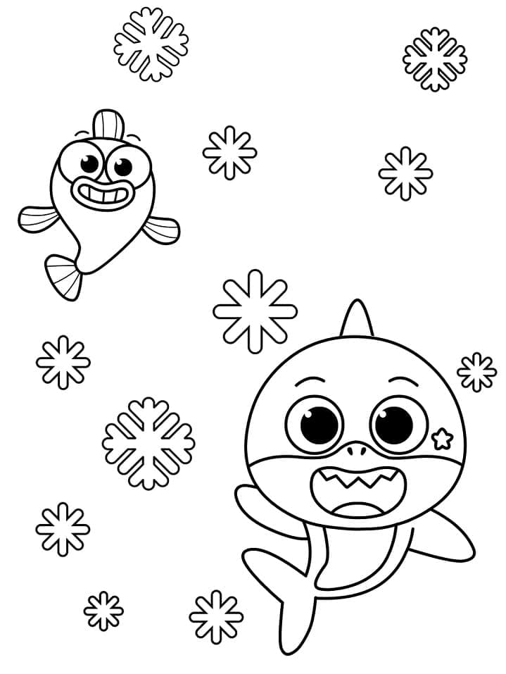 인쇄 가능한 아기 상어 coloring page