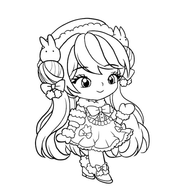 인쇄 가능한 귀여운 소녀 coloring page