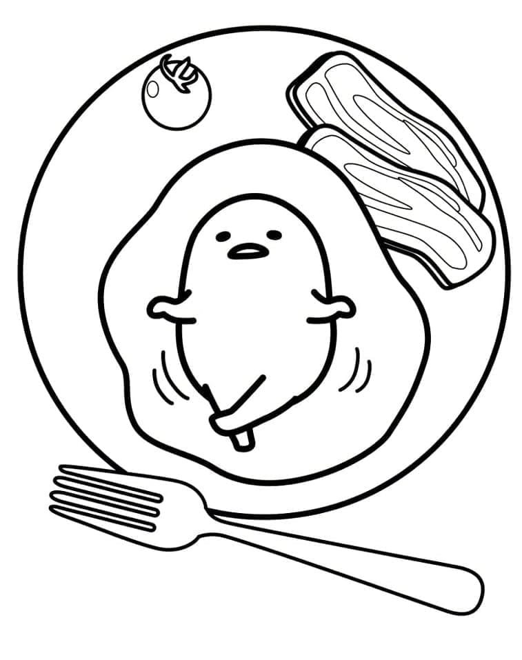 접시 위의 구데타마 coloring page