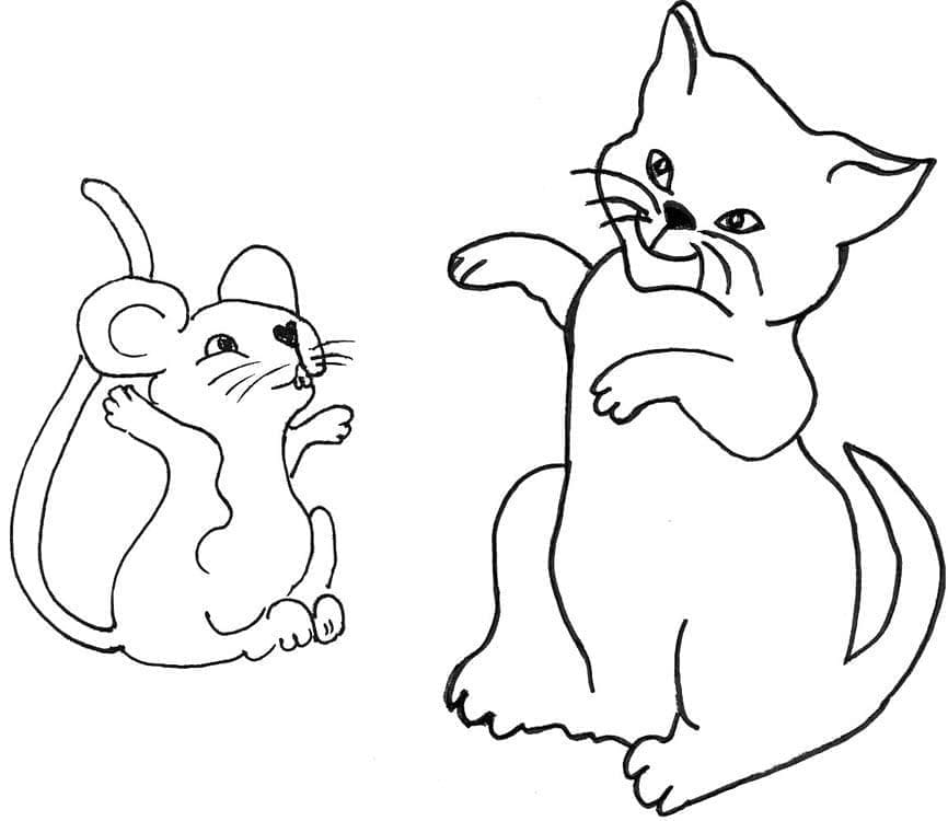 쥐와 고양이 coloring page