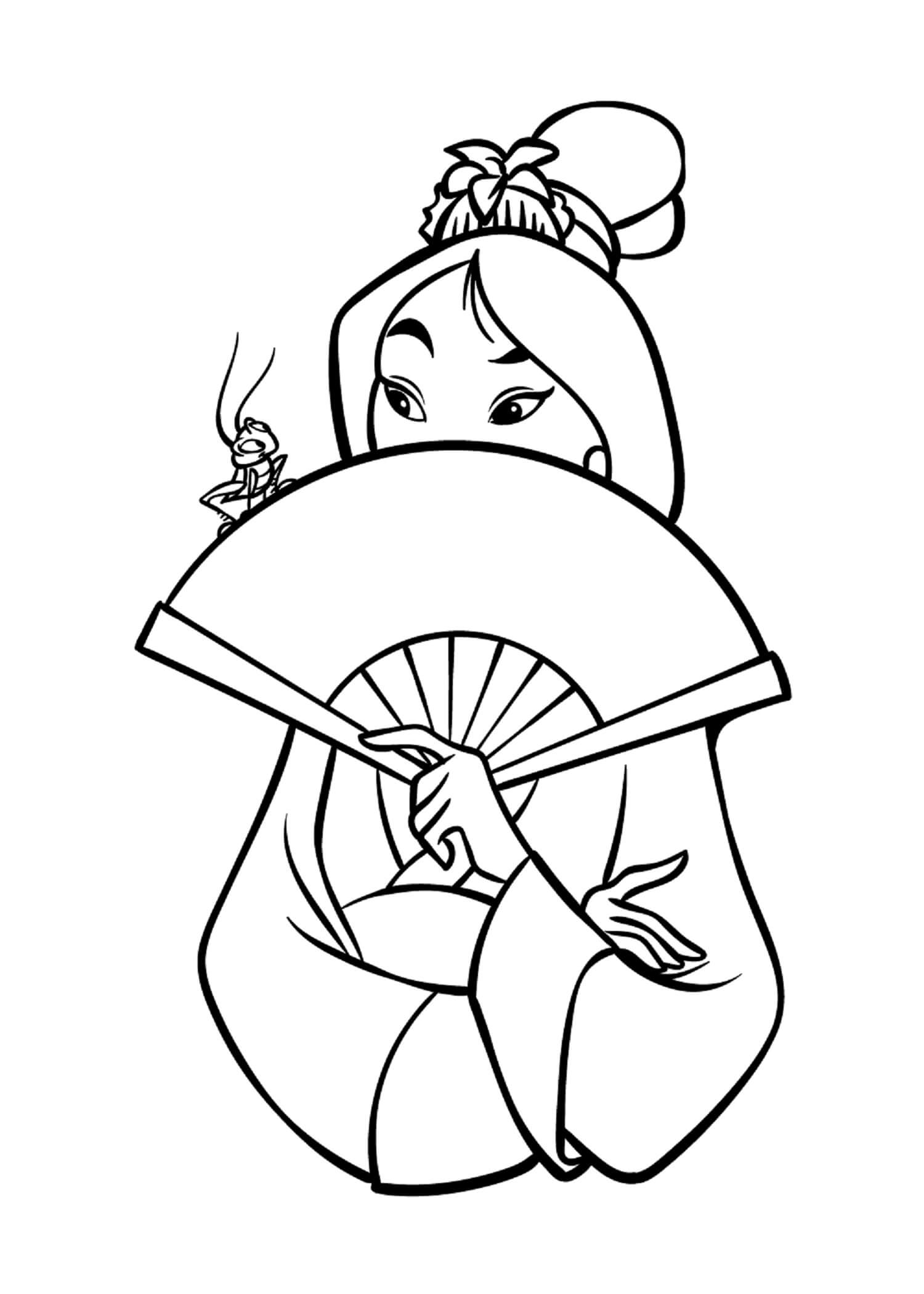 무란과 부채, 무슈와 함께 coloring page