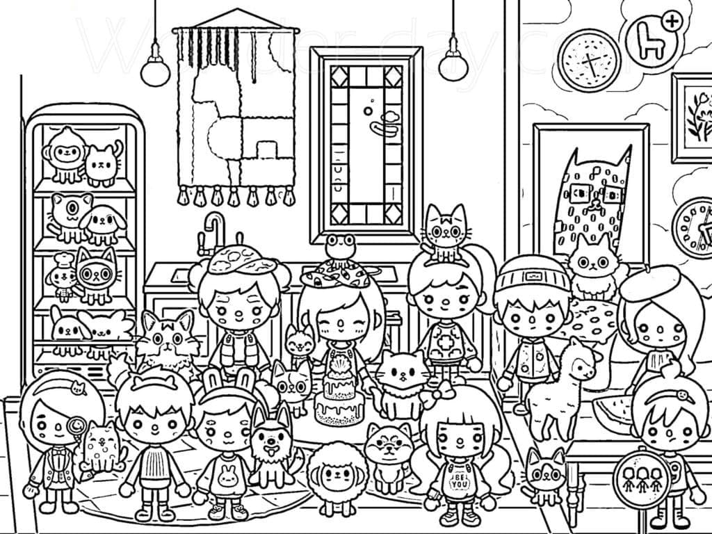 무료 토카 보카 라이프 coloring page