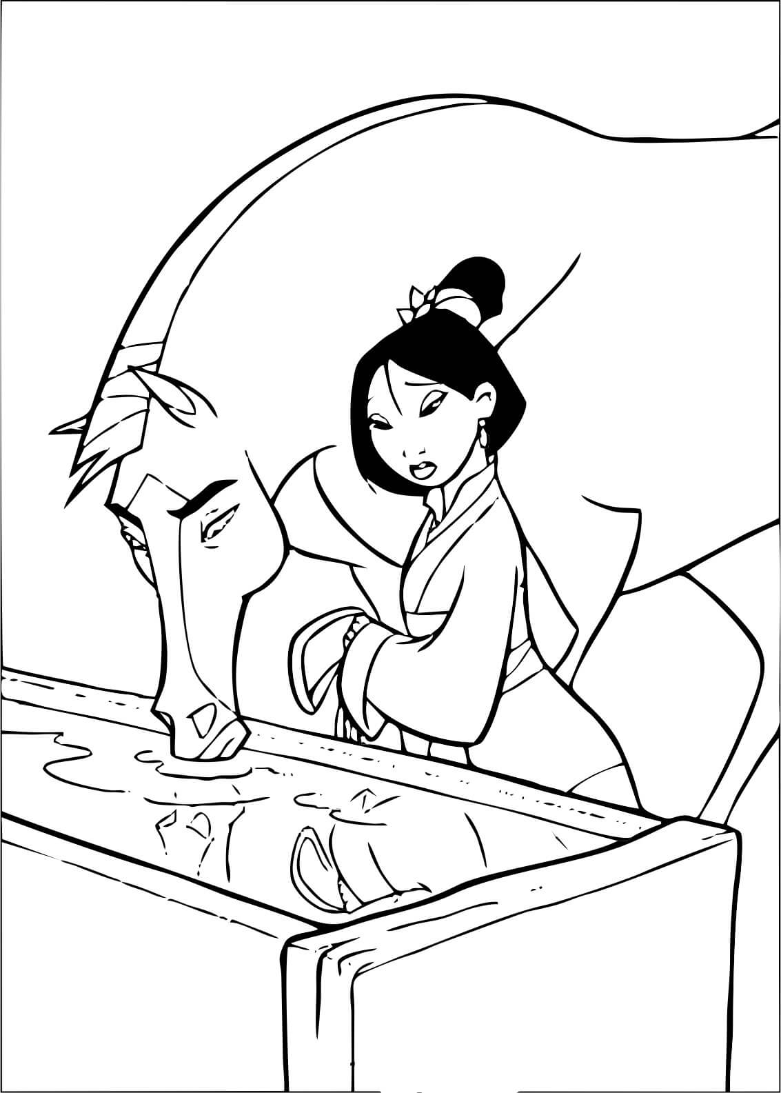 뮬란과 칸 coloring page