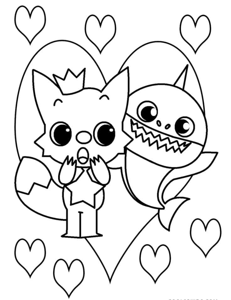 핑크퐁과 아기상어 coloring page