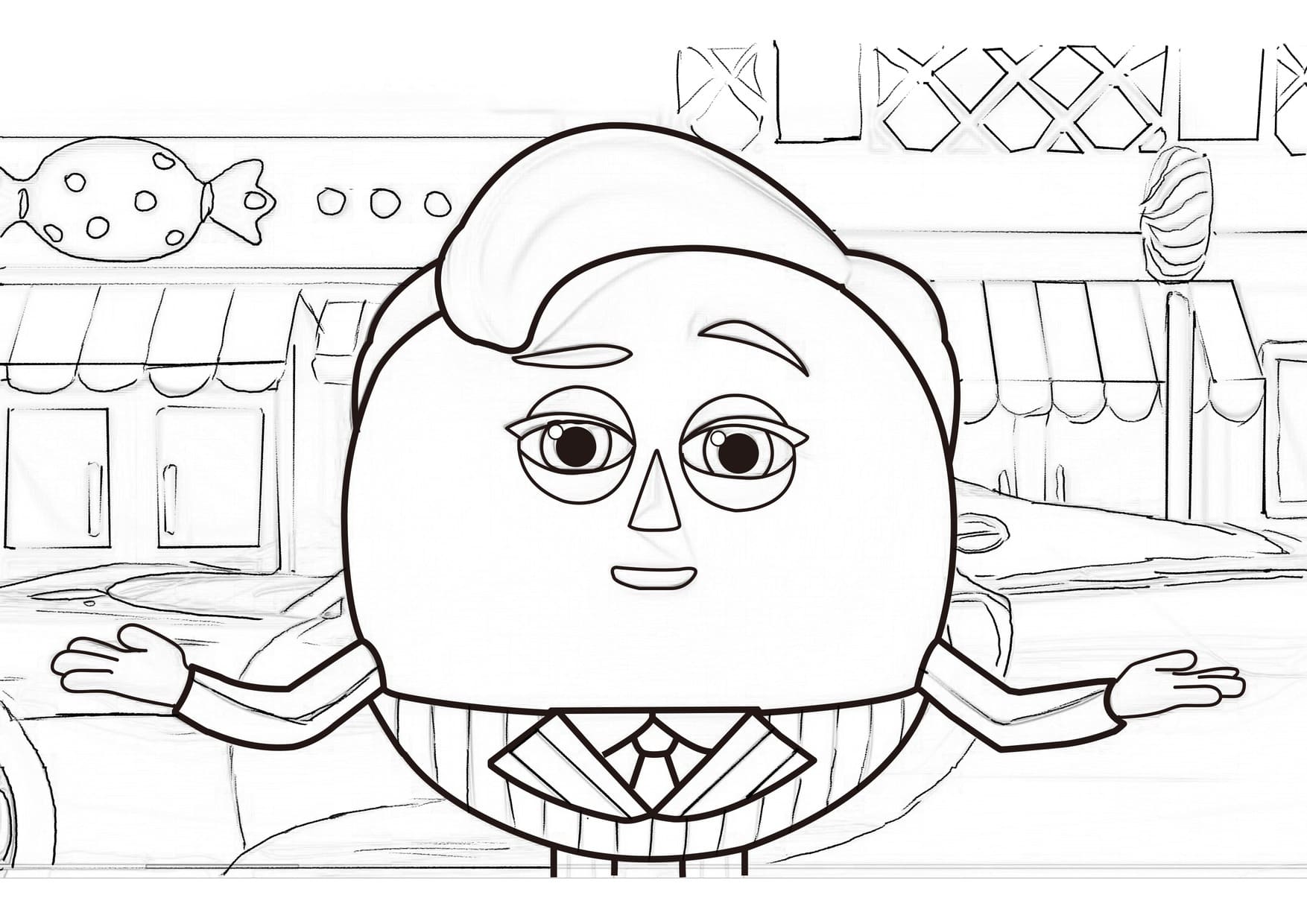 빵 이발소 인쇄 가능 coloring page