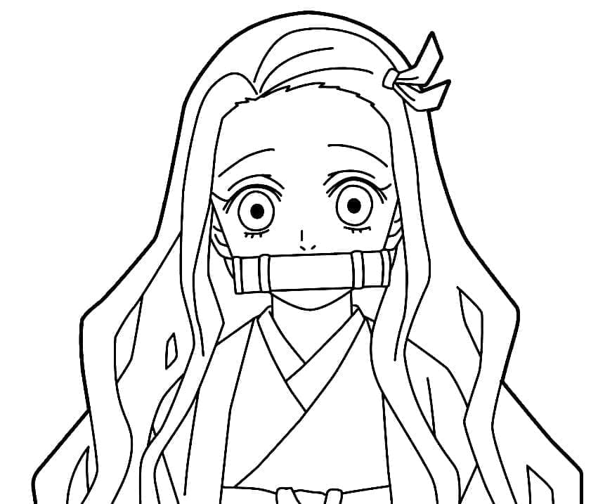 사랑스러운 카마도 네즈코를 그려보세요 coloring page