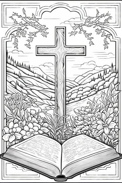 성경책 아트 드로잉 coloring page