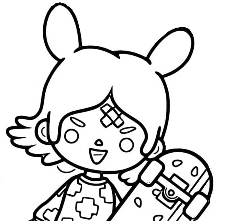 소녀는 보카를 재생합니다 coloring page