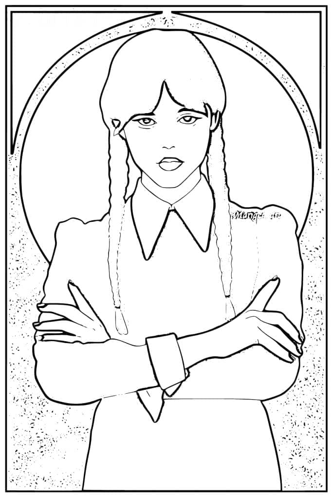 수요일 애덤스 무료 인쇄 가능 coloring page