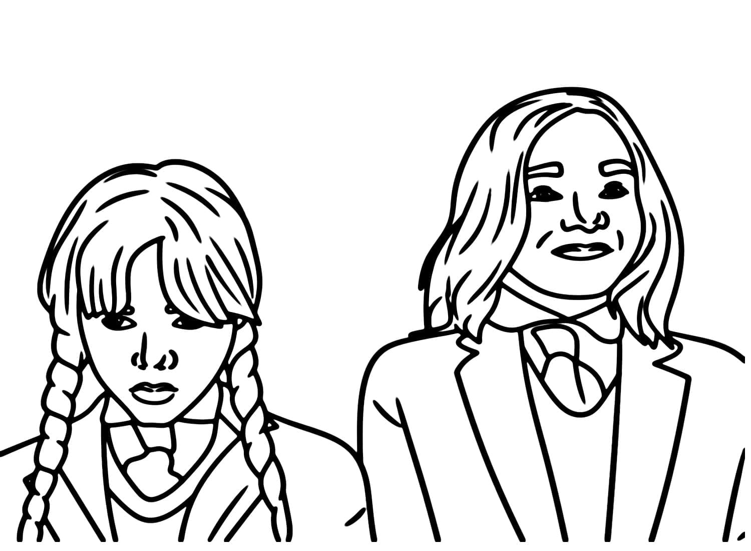 수요일 애덤스와 에니드 신클레어 coloring page