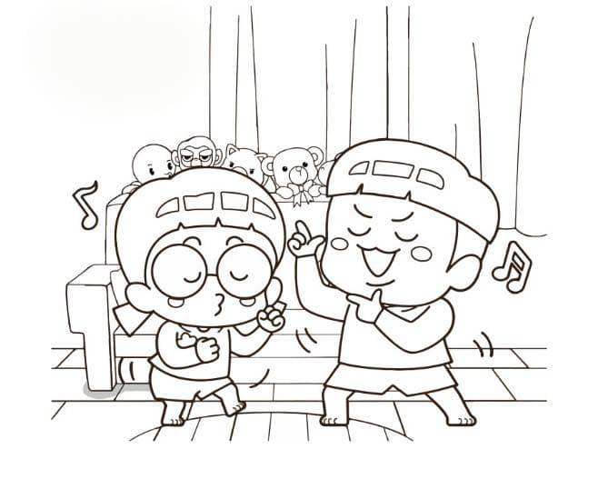 쉽게 그리기 흔한남매 coloring page