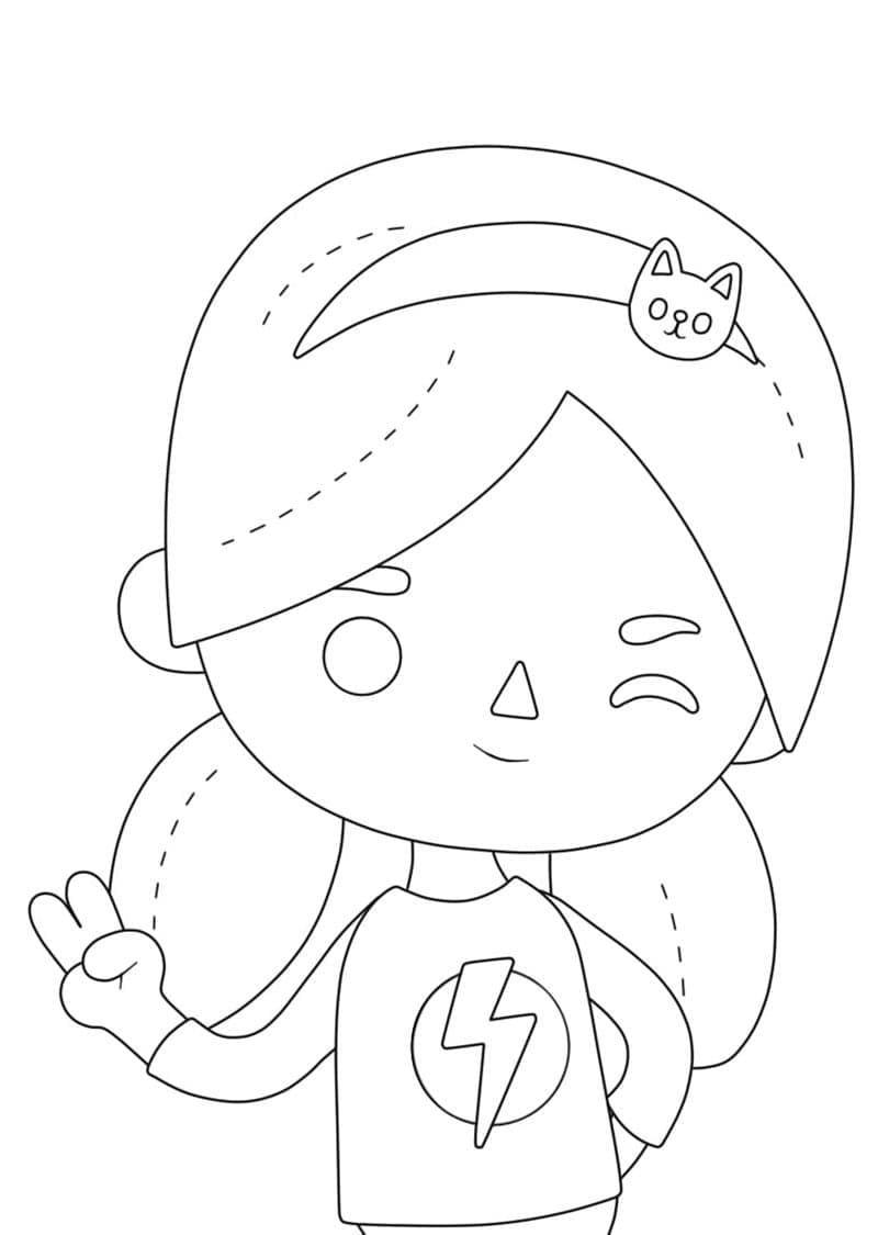 토카 보카 귀여운 소녀 coloring page