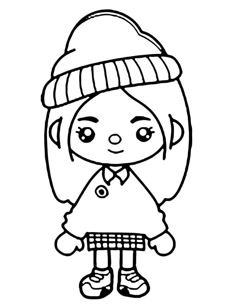 토카 보카 카와이 걸 프리 coloring page