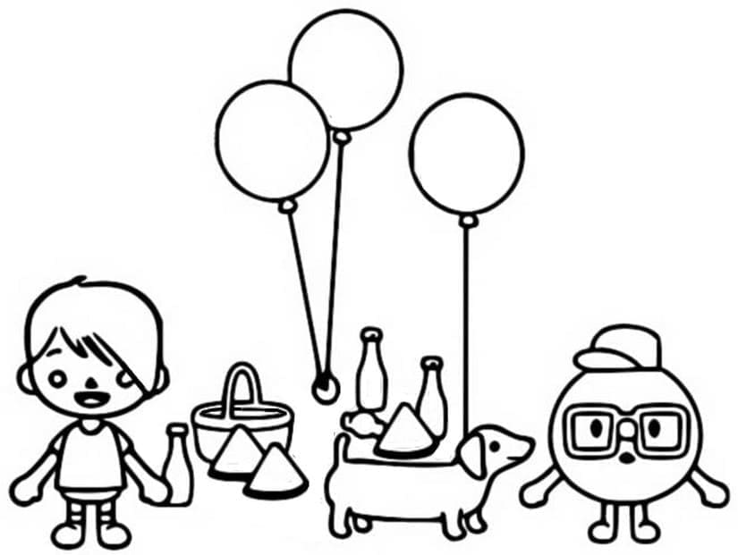 토카 보카 라이프 피크닉 coloring page