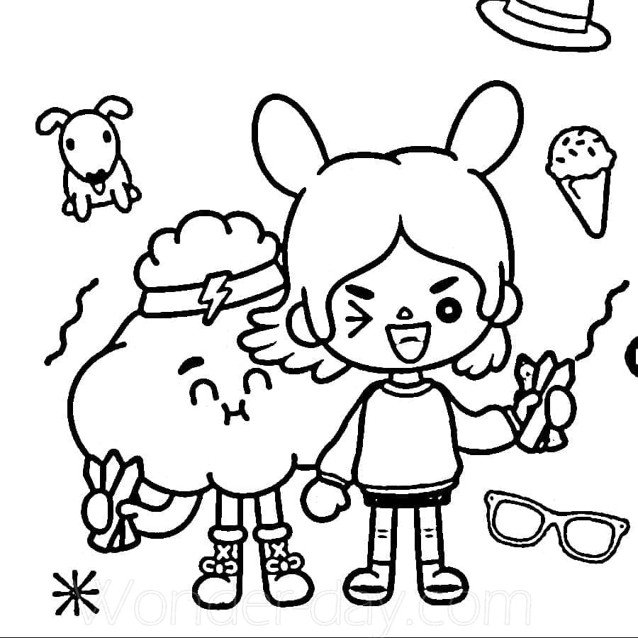 토카 보카 리타와 클라우드 coloring page