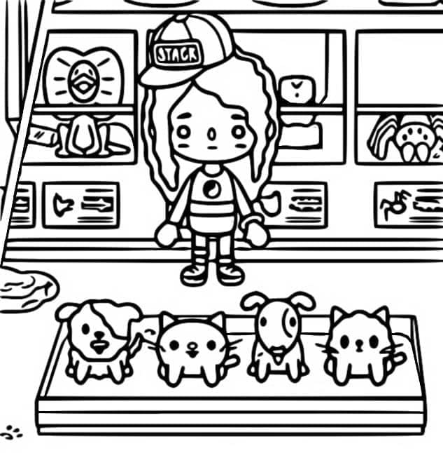 토카 보카 생활 애완동물 가게 coloring page