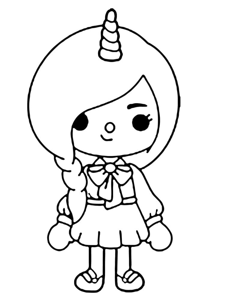 토카 보카 유니콘 소녀 coloring page