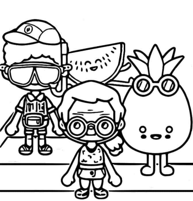 토카 라이프 캐릭터 coloring page