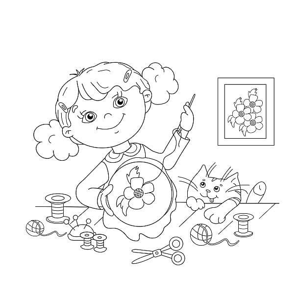 여자 아이 인쇄 가능 coloring page