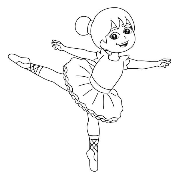 여자아이 춤추는 발레리나 coloring page