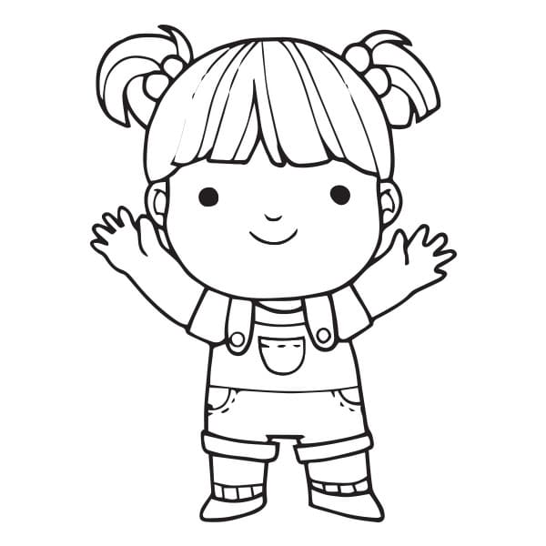 여자아이 매우 귀엽다 coloring page