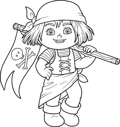 여자아이 매우 행복해 coloring page