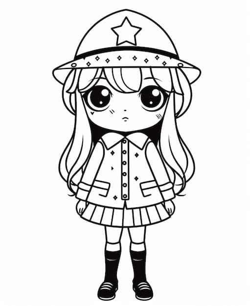 여자아이 무료 coloring page