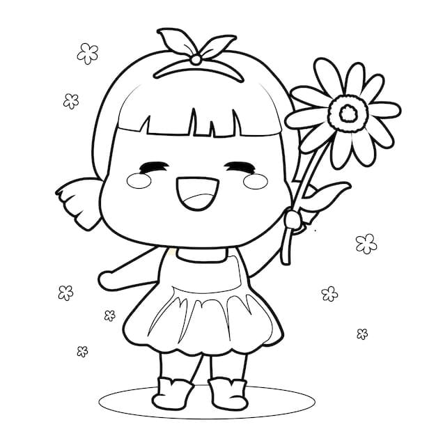 여자아이와 호아 coloring page