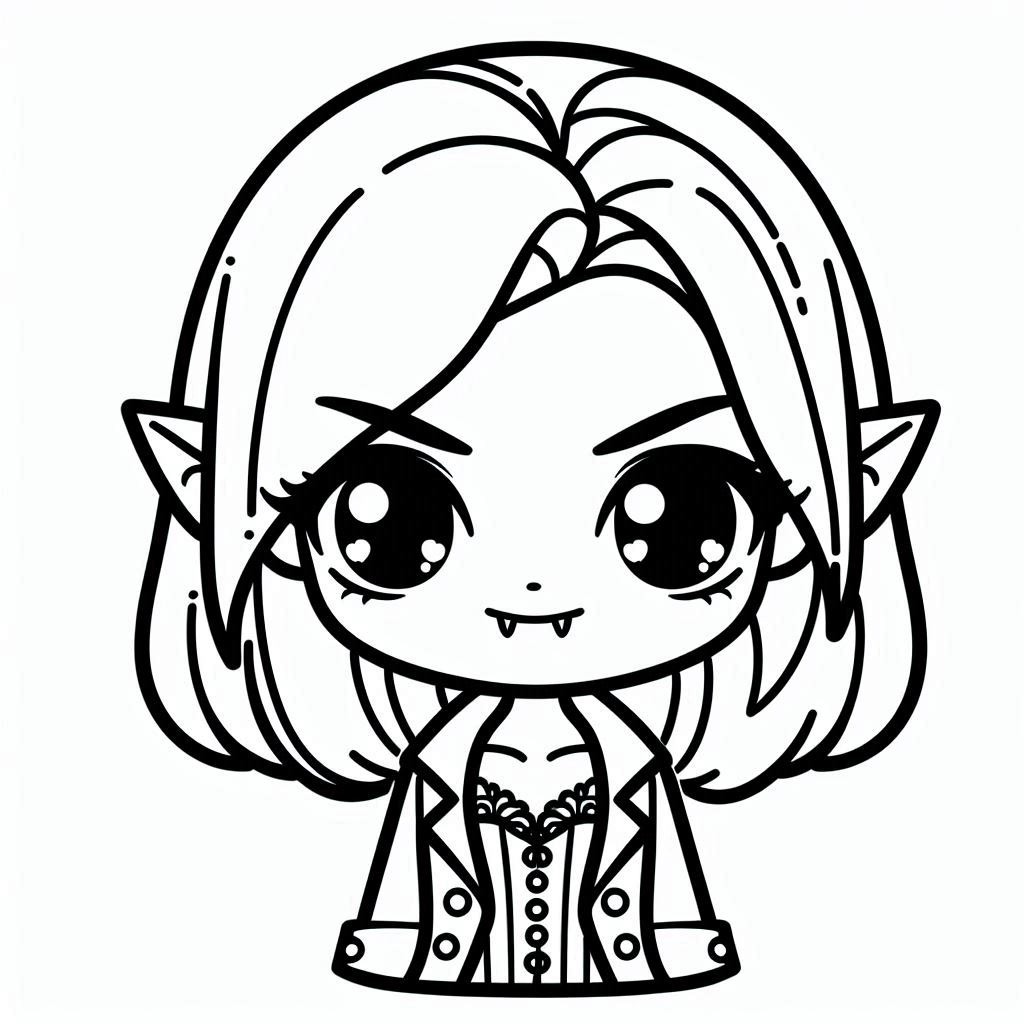 뱀파이어 소녀 쿨 coloring page