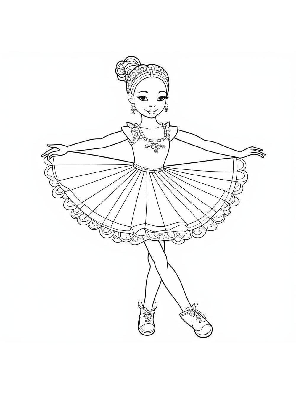 발레리나 인쇄 coloring page