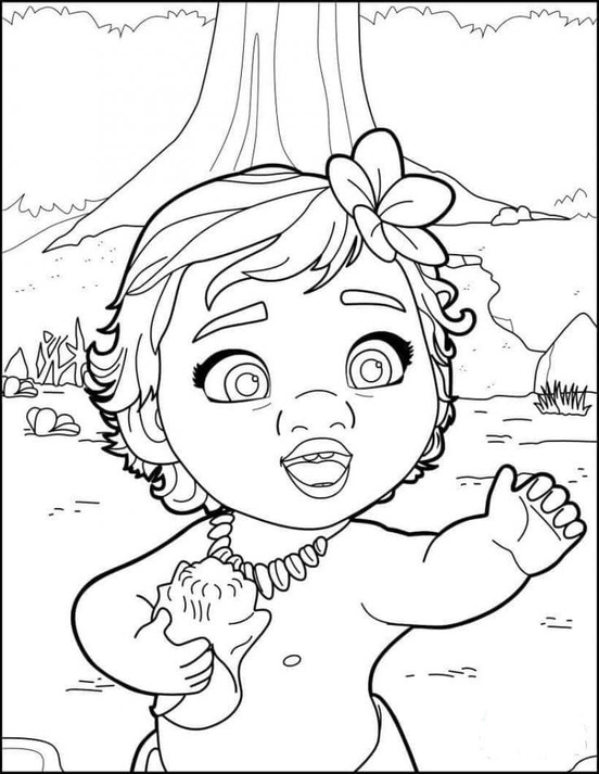 베이비 모아나 coloring page