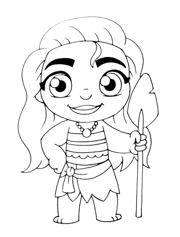 치비 모아나 coloring page