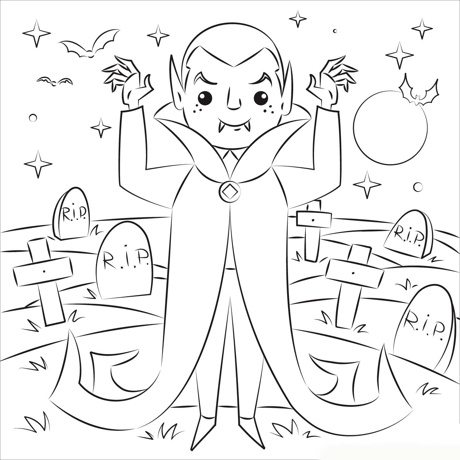 드라큘라 뱀파이어 coloring page