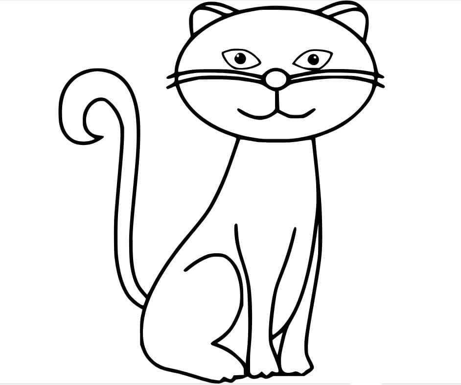 간단하고 쉬운 고양이 그리기 coloring page