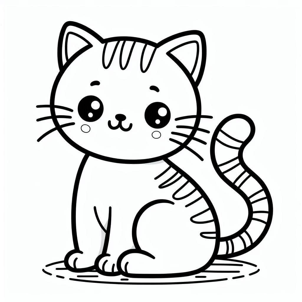 고양이 기본 coloring page