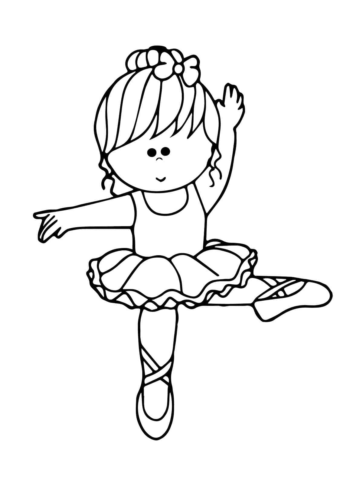 귀여운 작은 발레리나 coloring page