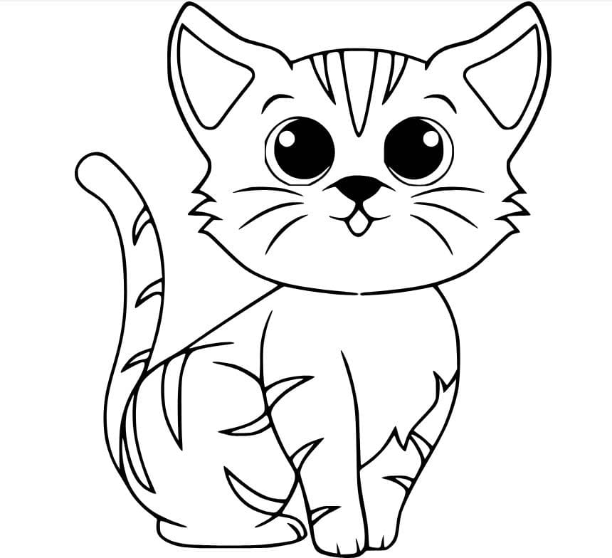 귀여운 작은 고양이 coloring page