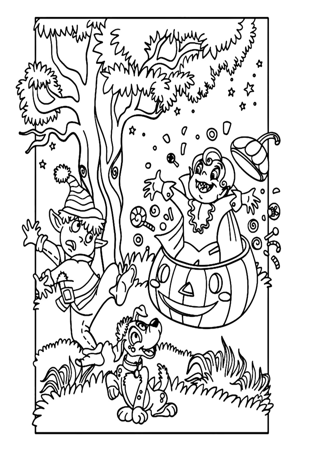 할로윈 뱀파이어 coloring page