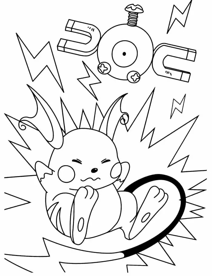 재미있는 포켓몬 라이츄 그리기 coloring page