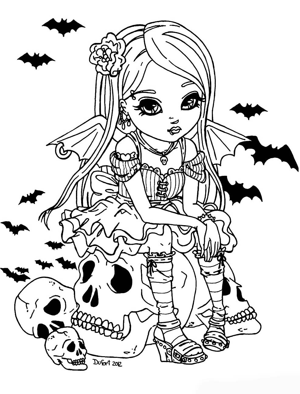 작은 뱀파이어 소녀 coloring page